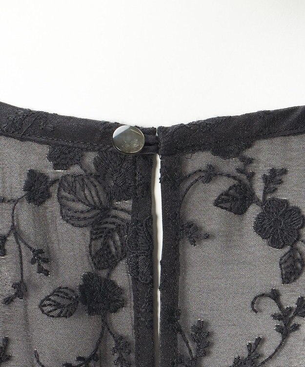 23区 L 【R(アール)】エンブロイダリーフラワー ブラウス ブラック系