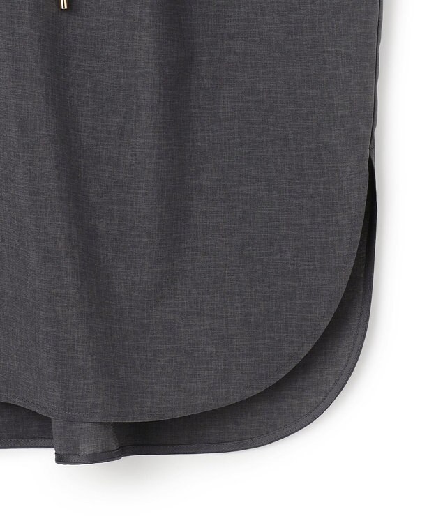 BEIGE， 【イージーケア】BATEAU / Vネック ギャザーブラウス Charcoal