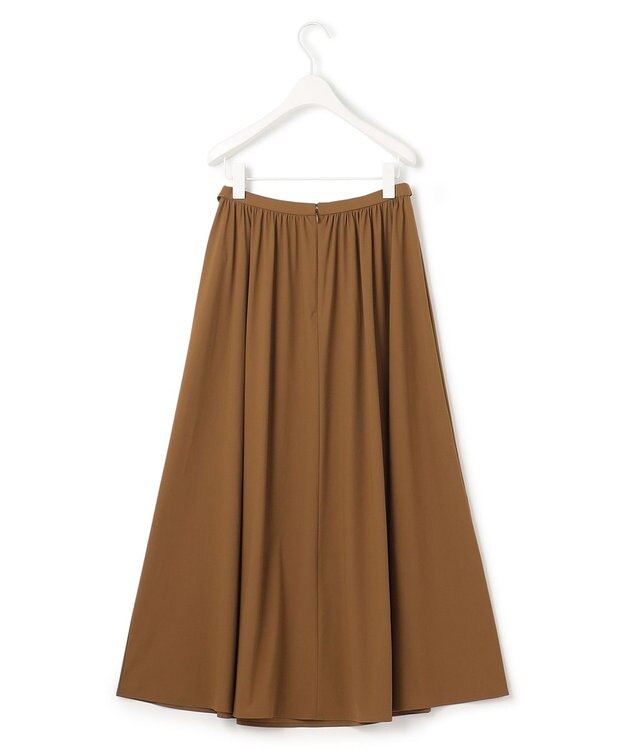 ICB 【接触冷感・UVカット・速乾・洗える】マットスキューバ フレアスカート キャメル系