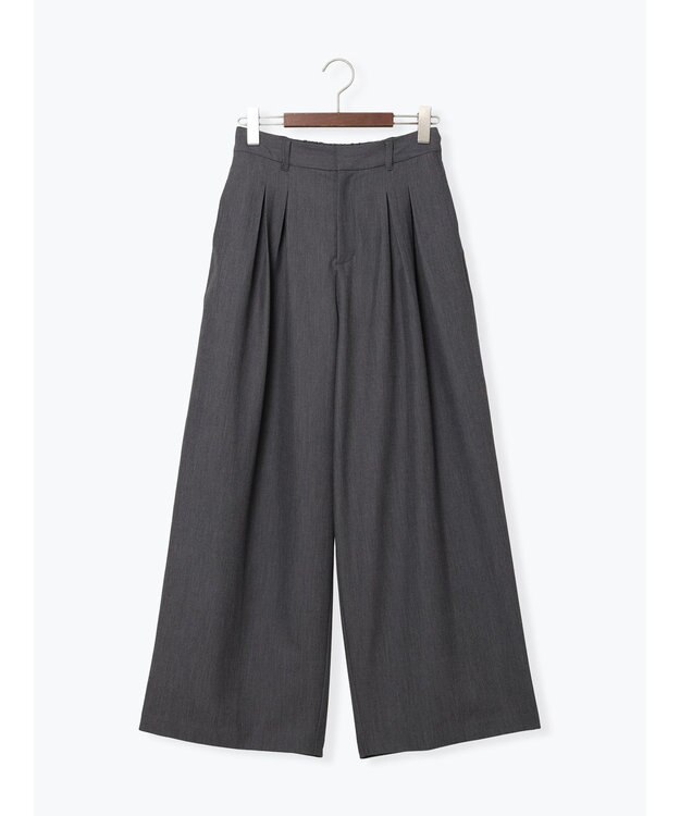 Te chichi タックワイドフルレングスパンツ チャコールグレー