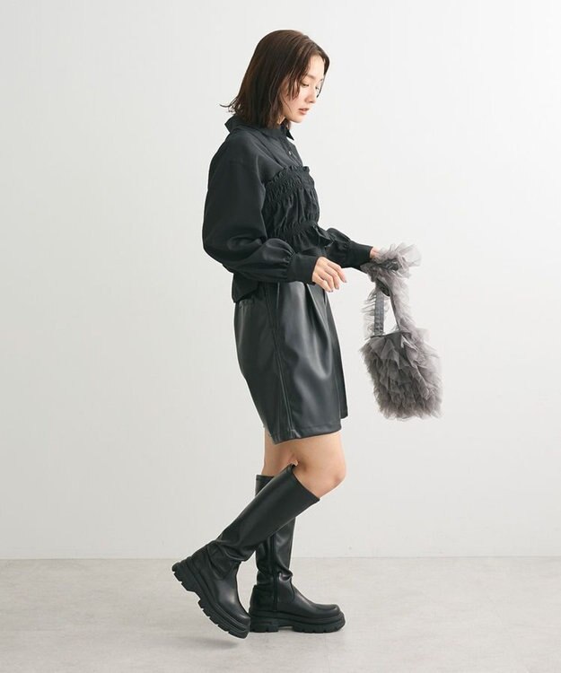 Green Parks ・ＥＬＥＮＣＡＲＥ　ＤＵＥ　ビスチェ付ショートシャツ Black