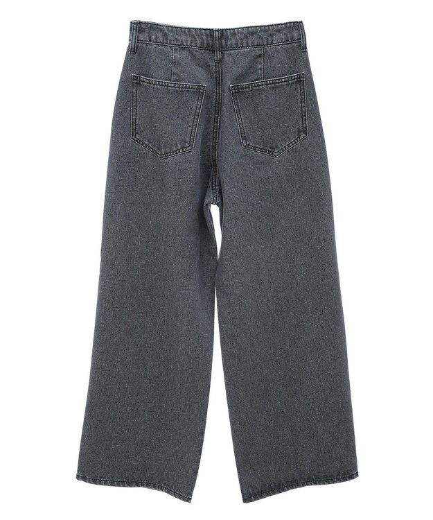 earth music&ecology ダブルタックワイドデニムパンツ Black