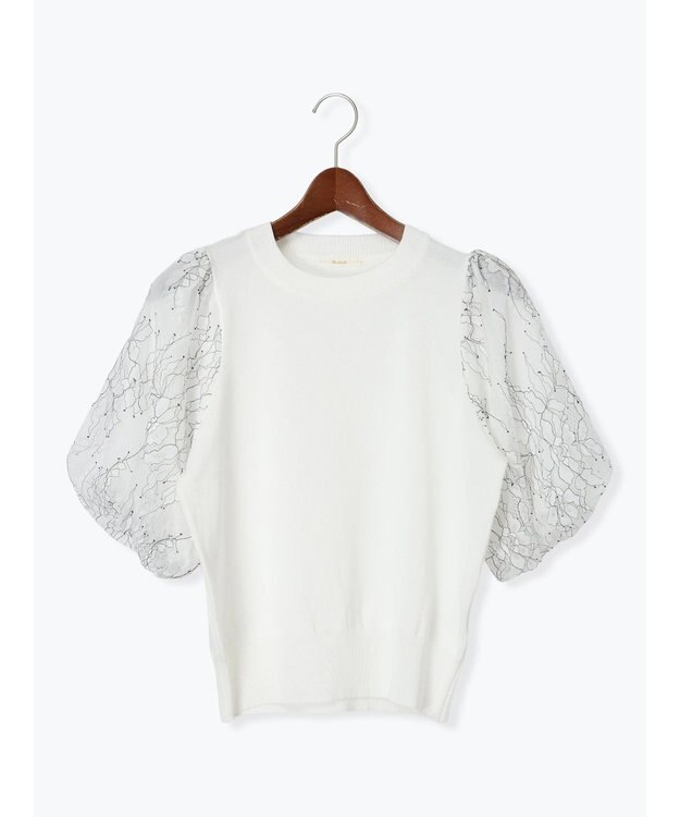 Te chichi レースバルーンスリーブニット オフホワイト