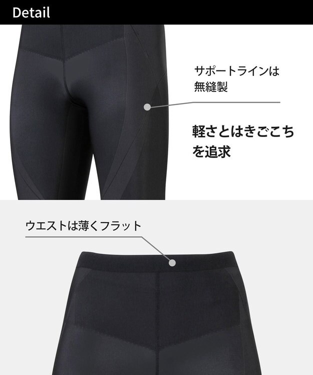CW-X 【WOMEN】 CW-X レディース スポーツタイツ ハーフ(ひざ上丈) 下半身サポート(股関節・腰・おしり・ふともも) マラソン 球技 HZY695 /ワコール シルバーグレー