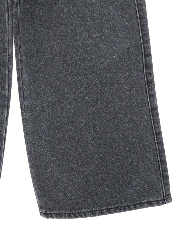 earth music&ecology ダブルタックワイドデニムパンツ Black