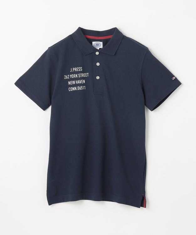J.PRESS KIDS 【140-170cm】T/C ライト カノコ 半袖ポロシャツ ネイビー系
