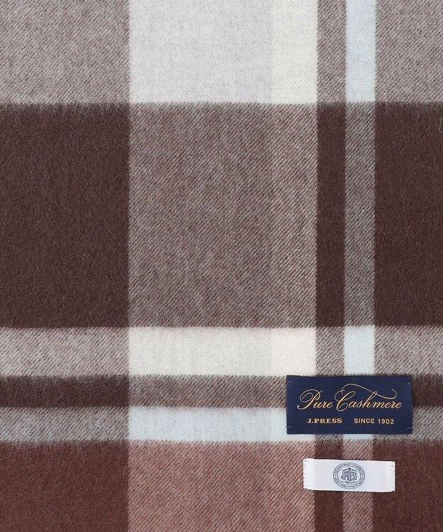 J.PRESS LADIES カシミヤチェック マフラー ダークブラウン系