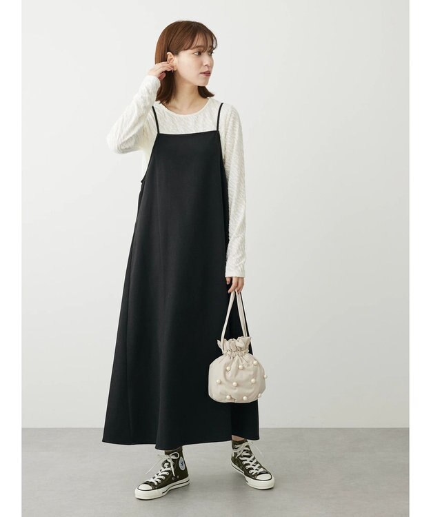 Green Parks ２ｗａｙ起毛キャミワンピース Black