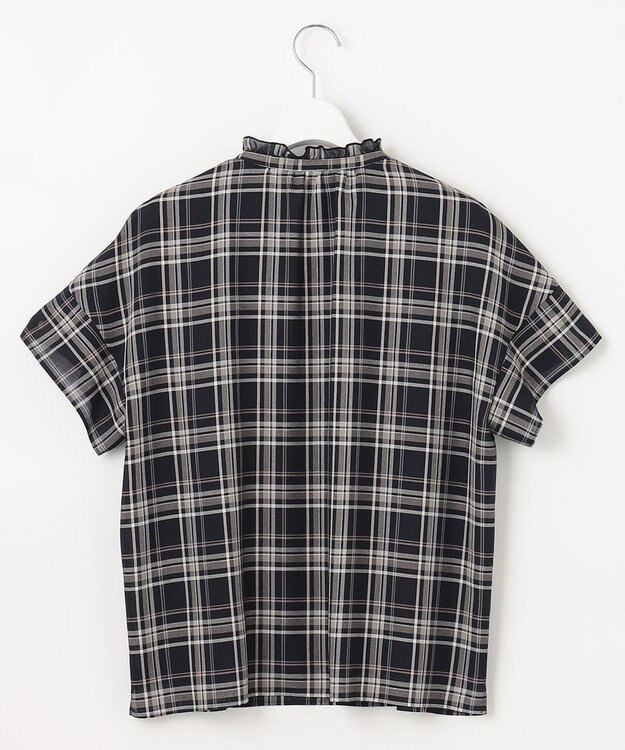 J.PRESS LADIES シアーストライプチェック カットソー ネイビー系3