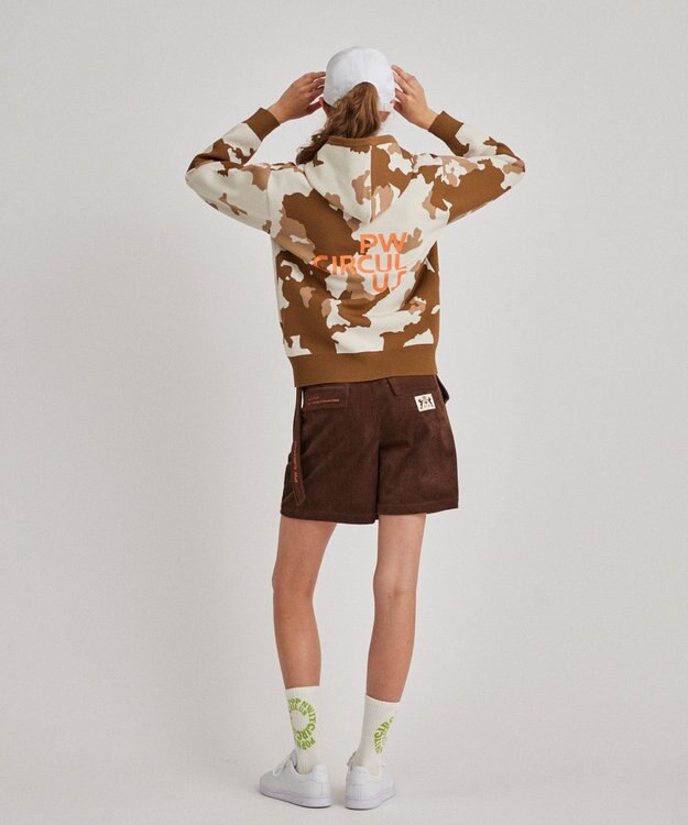 PW CIRCULUS 【WOMEN】ピント柄 ジップアップニットフーディ ベージュ系5