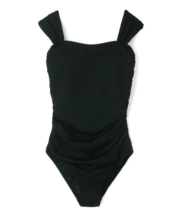 San-ai Resort（三愛水着楽園） 【SALE】インポートファブリック　ワンピース水着 ブラック