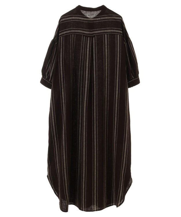 CRAFT STANDARD BOUTIQUE リネンレーヨンストライプワンピース Stripe Brown