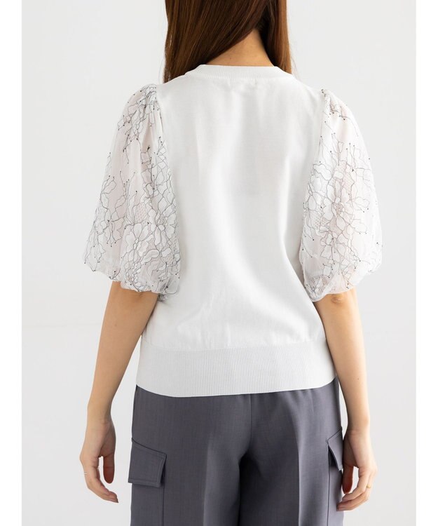 Te chichi レースバルーンスリーブニット オフホワイト