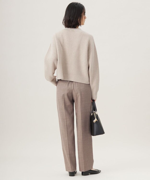 自由区 【洗える】ウォッシャブルウールサキソニーワイド パンツ TOPモカ