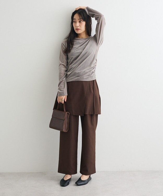 CRAFT STANDARD BOUTIQUE シアーベロアサイドギャザープルオーバー Gray