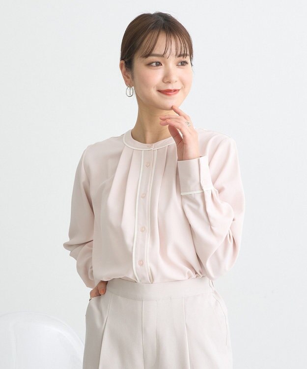 earth music&ecology バイカラータックブラウス