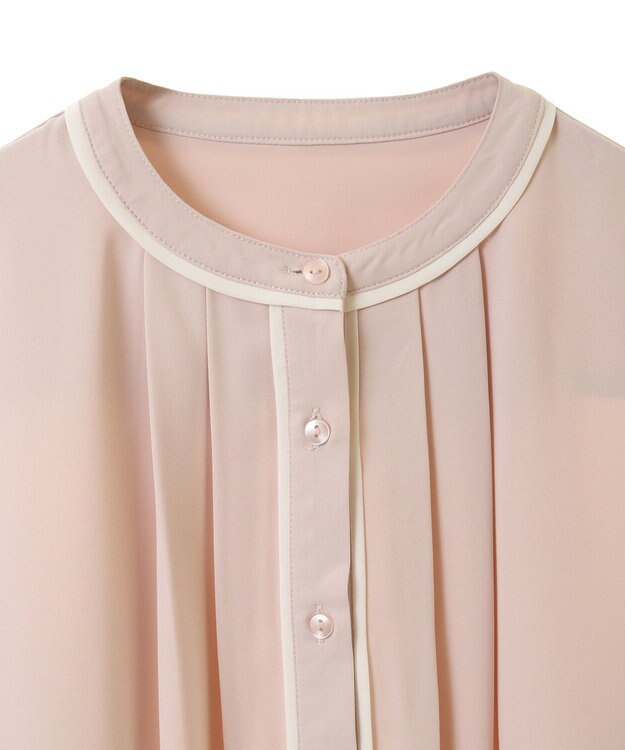 earth music&ecology バイカラータックブラウス Pink Beige