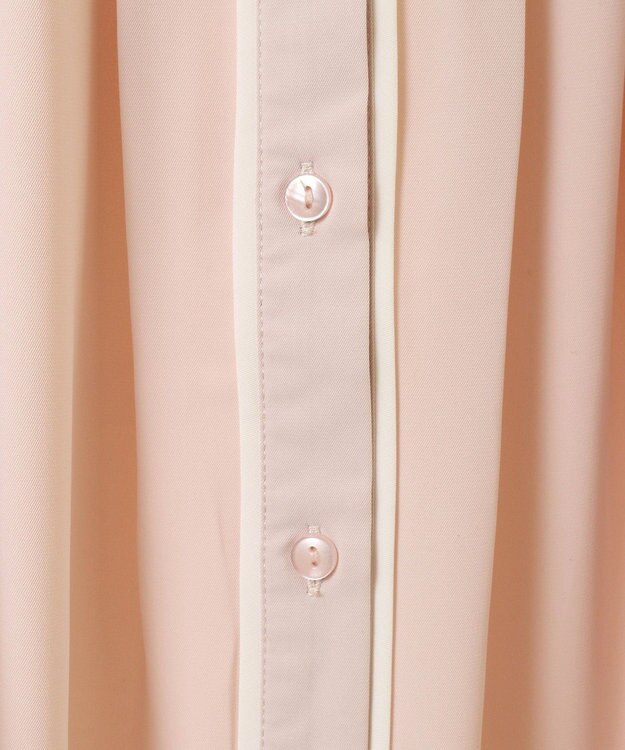 earth music&ecology バイカラータックブラウス Pink Beige