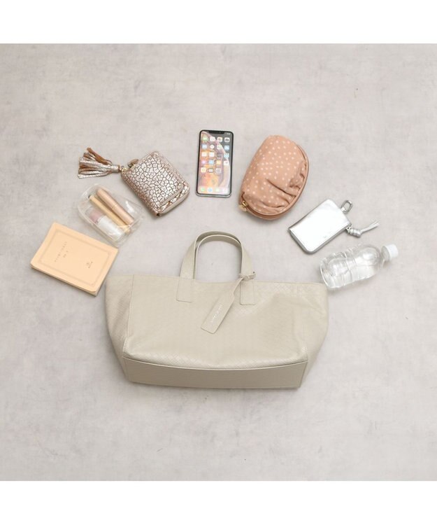 UNBILLION カシュカシュ cachecache / メッシュエンボス横長ショッパートート アイボリー