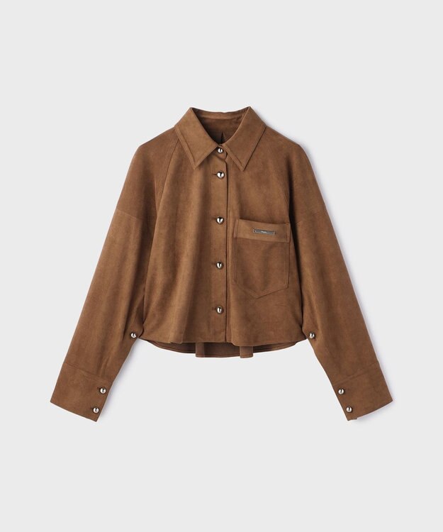 GRACE CONTINENTAL フェイクスウェードブラウス ブラウン