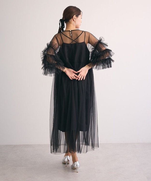Green Parks ・Ｒａｉｌｍｅ　チュールワンピース（インナーＯＰ付） Black