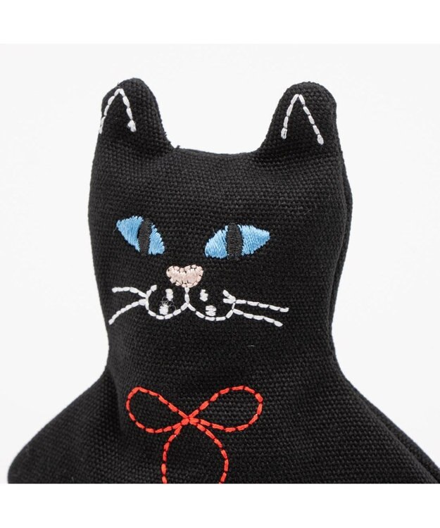 UNBILLION カシュカシュ cachecache / ネコ刺繍自立ポーチ ブラック