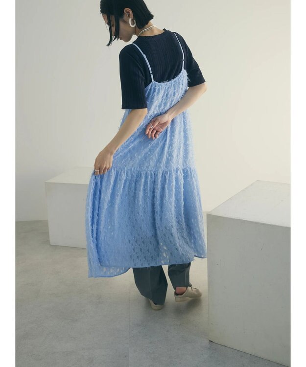 Green Parks armonia.フェザージャガードキャミワンピース Blue