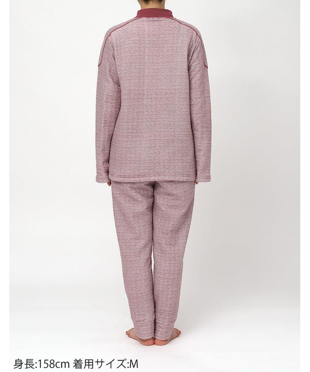 ワコール／睡眠科学 パジャマ キルトニット素材(本体) あったか 長袖 長ズボン レディース YDW477 睡眠科学／ワコール レッド