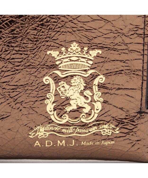 A.D.M.J. 【牛革】クラックメタル/イタリアンレザーオーガナイザーパース ブロンズ