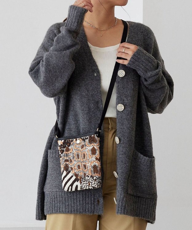 TOPKAPI 【TREASURE TOPKAPI】アニマルジャガード ミニポシェット ショルダーバッグ ベージュ