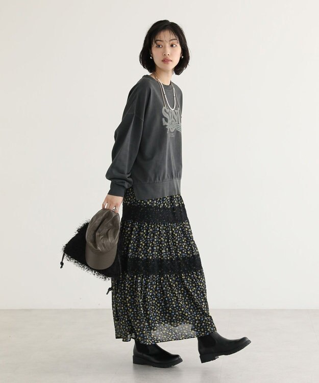 Green Parks アソートカレッジロゴ裏毛プルオーバー Charcoal Gray