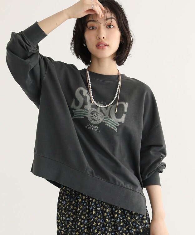 Green Parks アソートカレッジロゴ裏毛プルオーバー Charcoal Gray