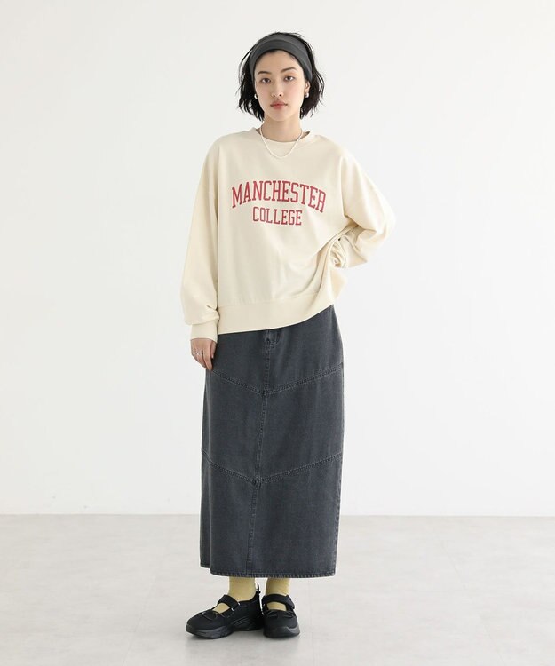 Green Parks アソートカレッジロゴ裏毛プルオーバー Beige