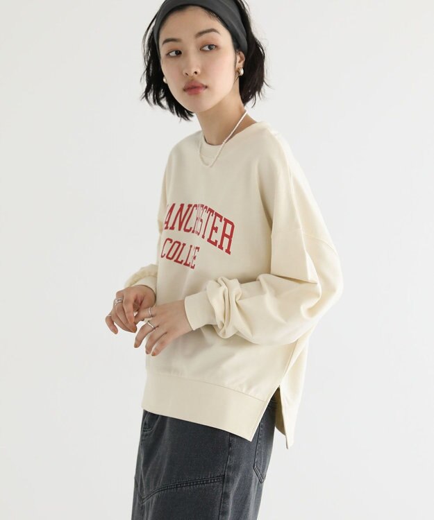 Green Parks アソートカレッジロゴ裏毛プルオーバー Beige