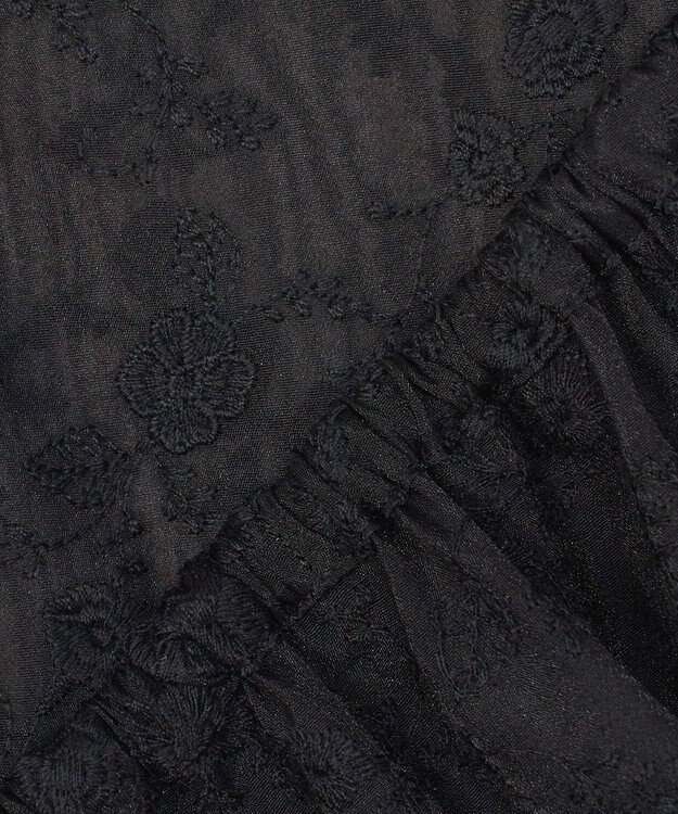 23区 L 【R(アール)】エンブロイダリーフラワー ブラウス ブラック系