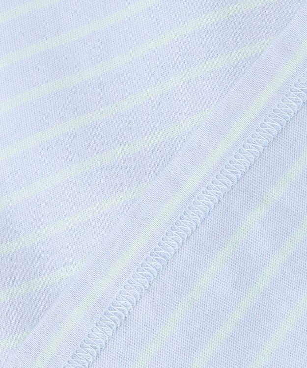 組曲 KIDS 【150-160cm】長袖ボーダー Tシャツ ミントグリーン×サックスブルー