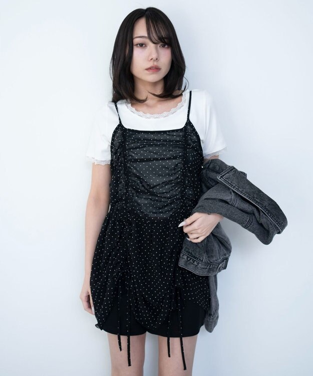 WEGO ドロストデザインキャミワンピース 柄1