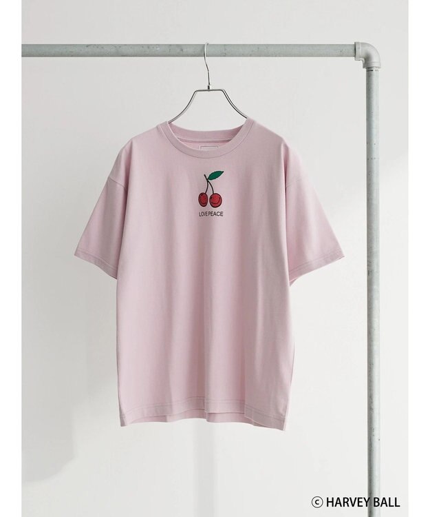 Green Parks Ｓｍｉｌｅｙ　Ｆａｃｅ／チェリープリントＴシャツ Pink