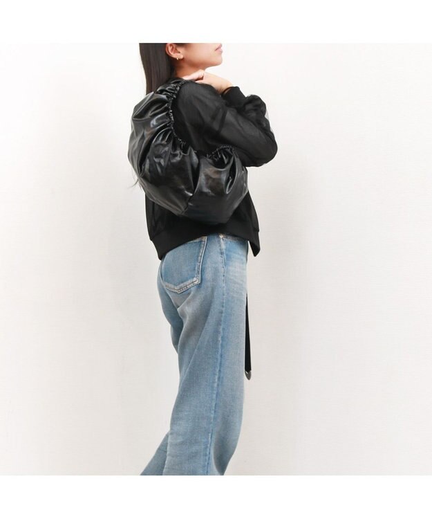 UNBILLION カシュカシュ cachecache / ギャザーサークルショルダー ブラック