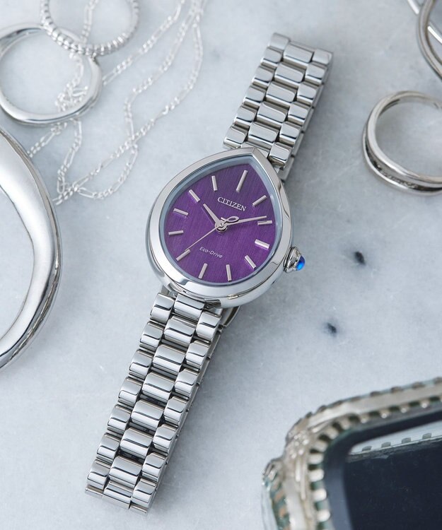 CITIZEN 【電池交換不要】ドロップ形状のジュエリーライクウオッチ EM1200-55X シルバー シルバー