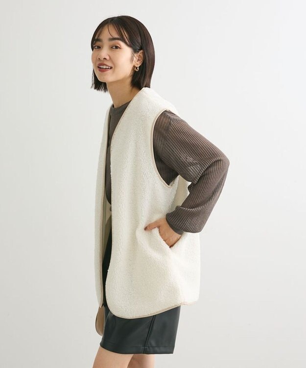 Green Parks ＢＰ　パイピングライトボアベスト Off White