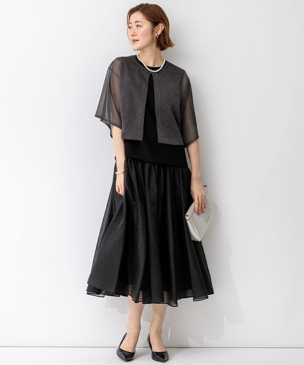 23区 S 【APPLAUDIR】グロッシーニット ボレロカーディガン ブラック系