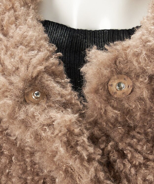 23区 【GOLD LABEL】カーリーニードルファー ブルゾン キャメルベージュ