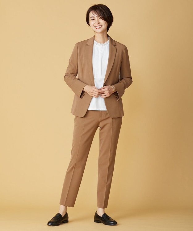 J.PRESS LADIES L 【洗える】アルガンシルク テーラード ジャケット キャメル系