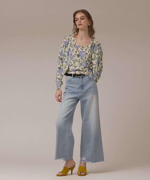 GRACE CONTINENTAL バギーデニムパンツ サックス