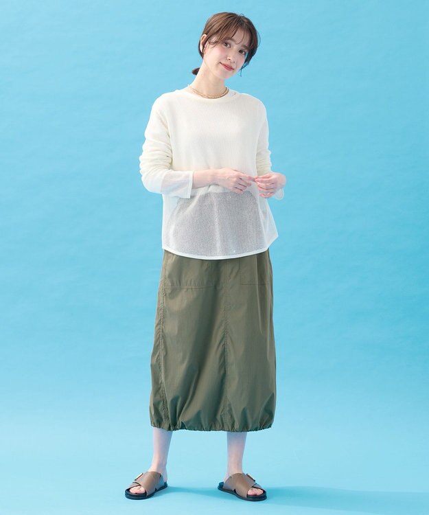 ANY 【アンチピリング】メッシュニットプルオーバー エクリュ