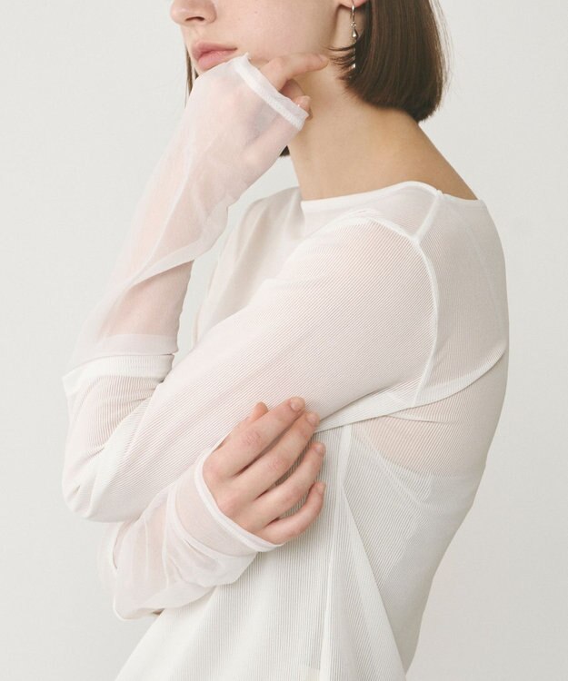 GRACE CONTINENTAL シアーアセテートカットトップ ホワイト