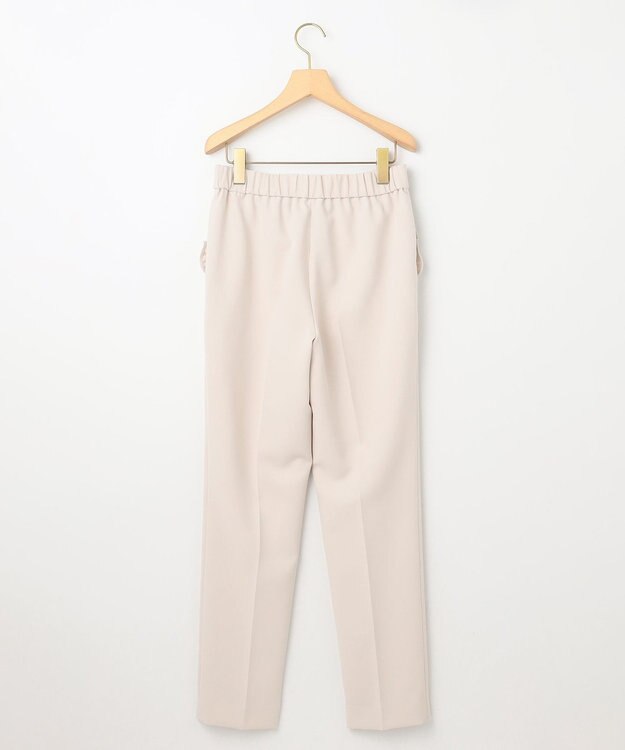 組曲 L 【KUMIKYOKU NAVY】コンフォータブルドレープ フリルテーパードパンツ サンドベージュ系