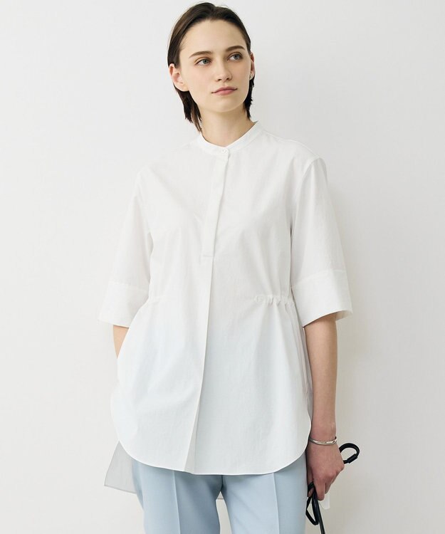 ICB 【先行予約】 ヴィンテージスパンブロード デザインブラウス オフホワイト