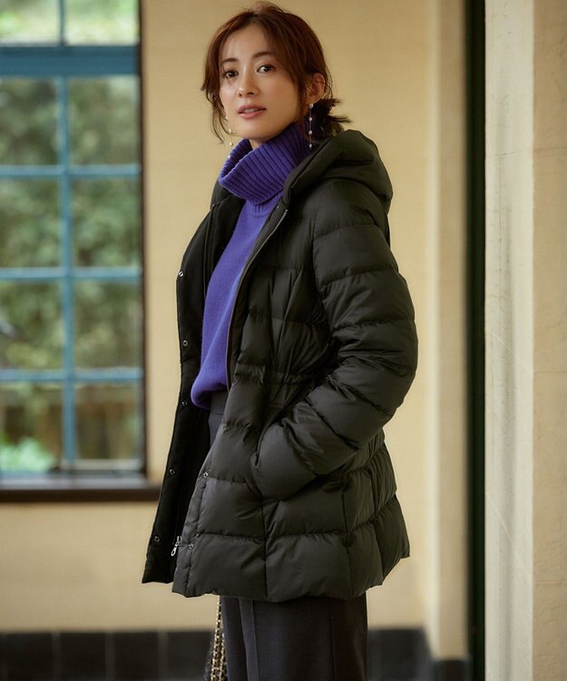 23区 【VERY掲載/新色追加】シレータフタ ミドル丈 ダウンコート ブラック系